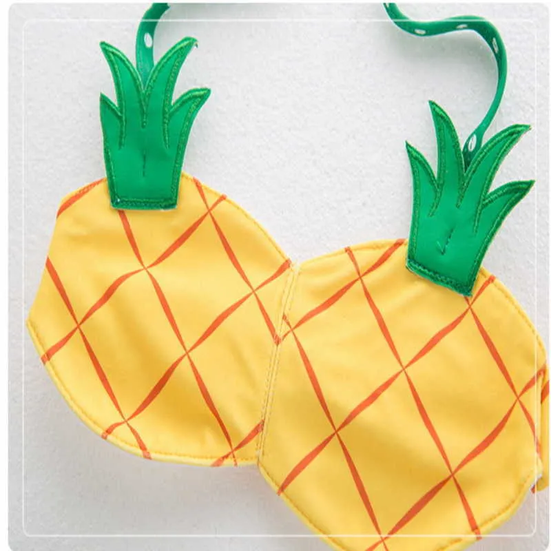 Zomer meisjes 3 stuk badpakken ananas bikini lente kleine verse halter badpak E1150 210610