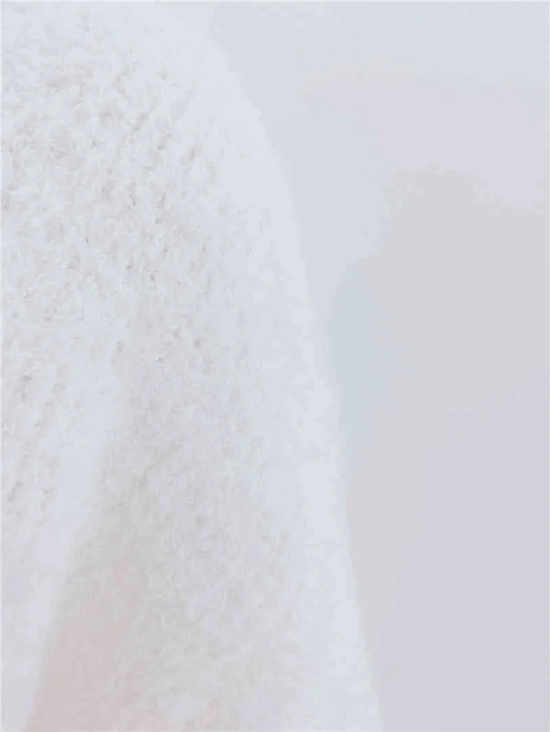 Foridol a maglia lanuginoso Due pezzi Donne Abiti Autunno Inverno Pantaloni lunghi Set Set di maglione bianco Fuzzy Set Casual Abiti 210415