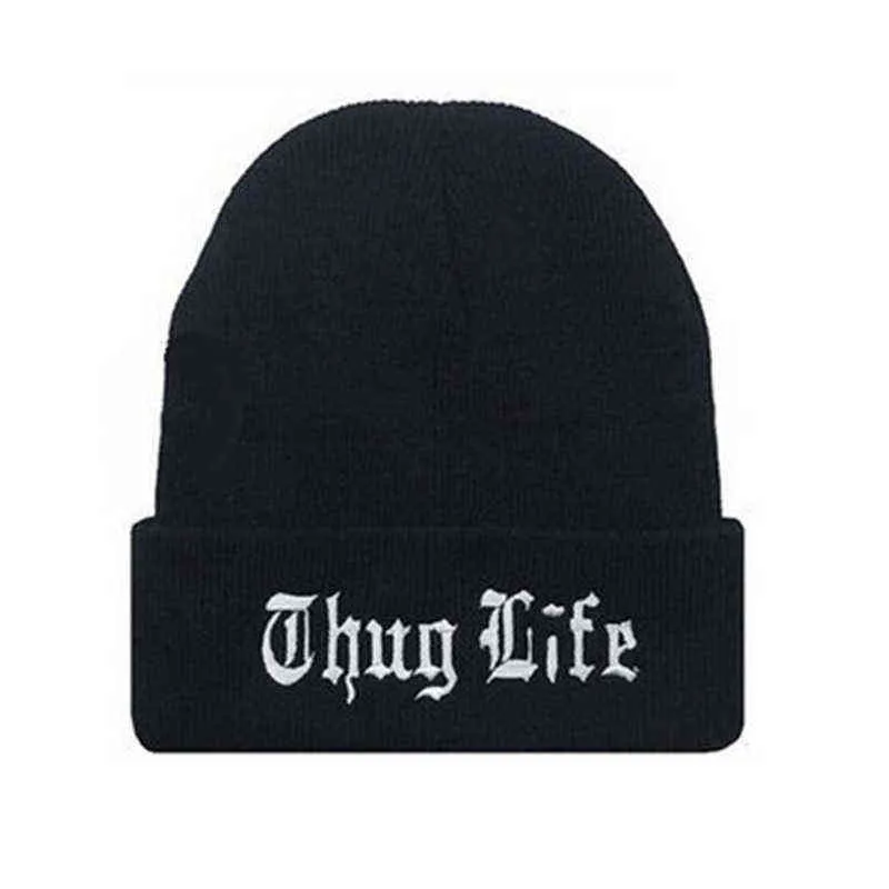 2021 Nowy bank Life Black Letter Beanie Unisex Moda Hip Hop Mężczyzna Czapki Dziane Czapki dla kobiet Skullies Gorros Mastety Y21111