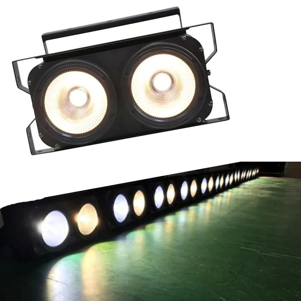 2X Un sacco all'ingrosso 2 occhi 100w LED Blinder Audience Cob Indoor Par Dj Light TV Show Wedding Luci nere Proiettore Disco Party Ktv Show Lighting FastShipping