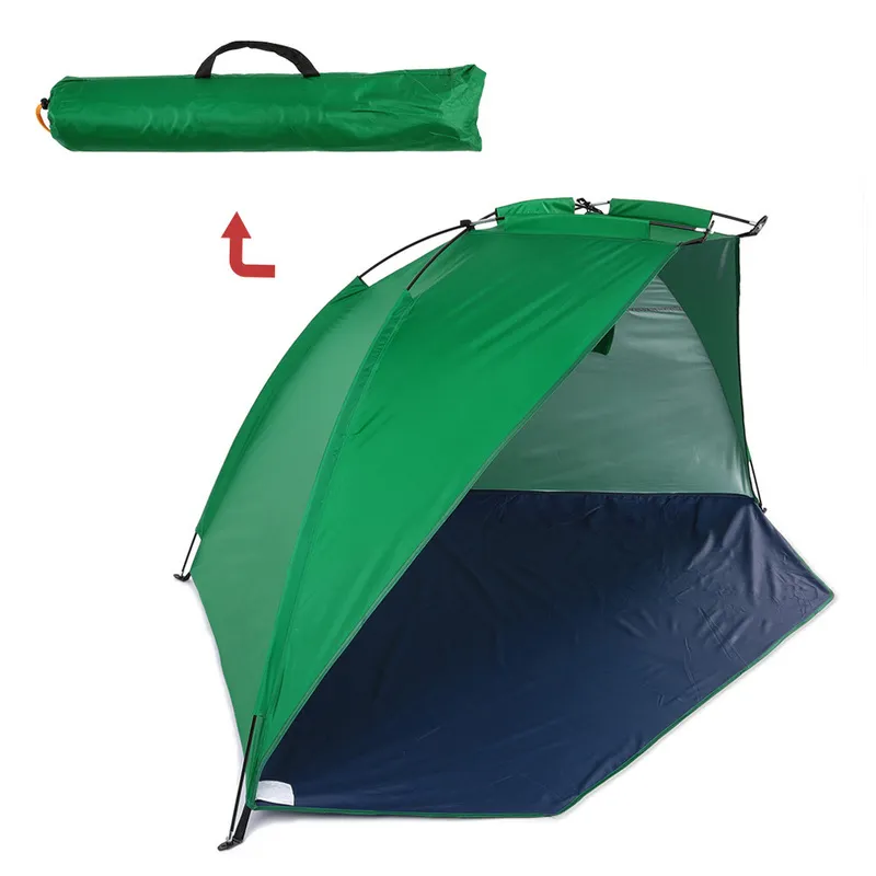 2 personer Camping Tält Enkelt lager Utomhus Anti UV Strand s Solskyddsmarknadsskugga för fiske Picnic Park 220216