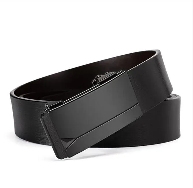 Men's leather fashion personality young business leisure belt middle-aged automatic buckle longest 130cm A40262M