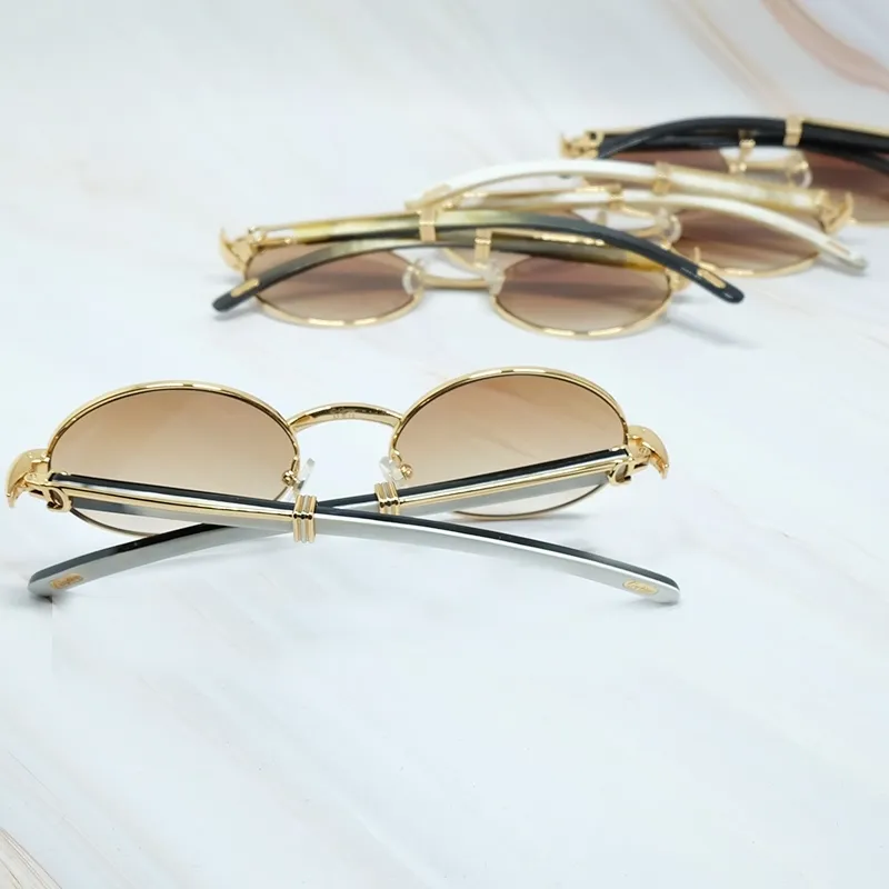 70% zniżki w sklepie internetowym owalne okulary przeciwsłoneczne mody metalowy designer drewniany szklanki rogu rogu vintage buffy retro okrągłe okulary 1637648