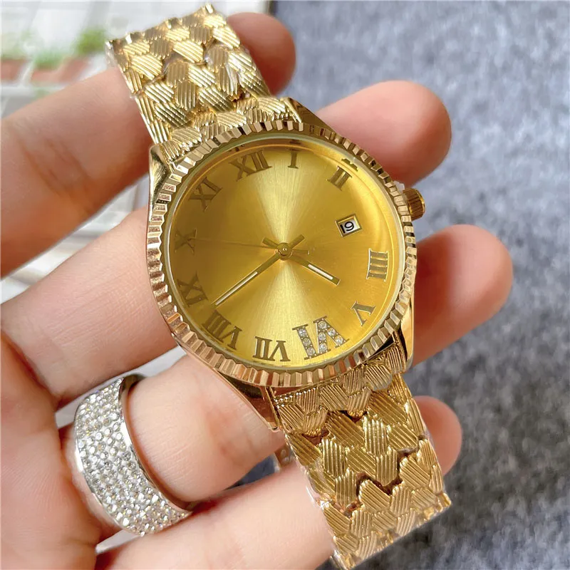 Relojes de marca para mujer y niña, reloj de pulsera de cuarzo con banda de acero y Metal estilo números romanos grandes y hermosos X208