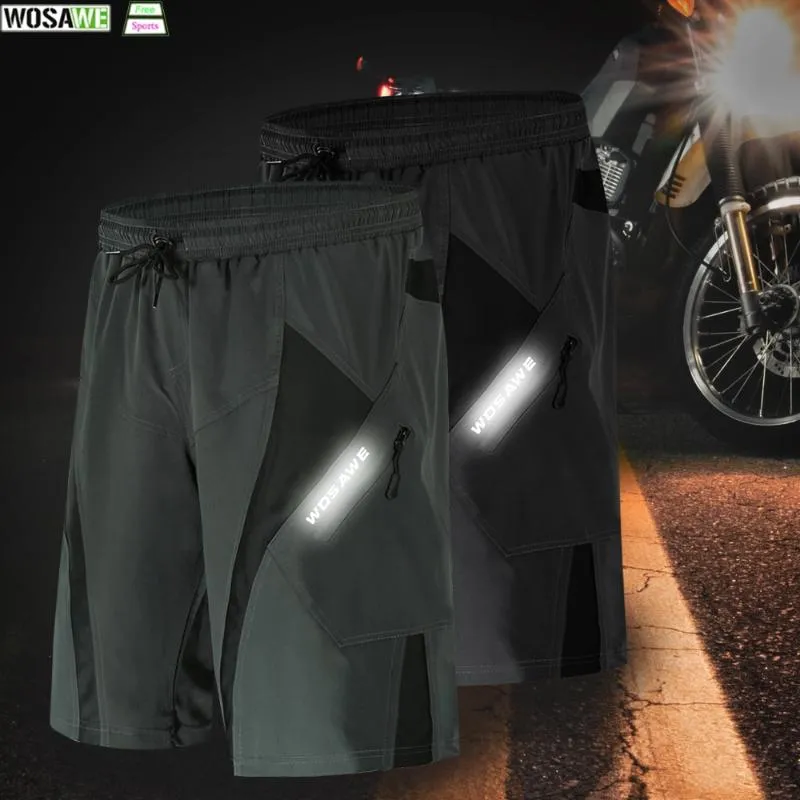 Cykel shorts wosawe män utomhus sport lös passform 3D gel vadderad underkläder cykel cykel lätt nedförsbacke mtb264w