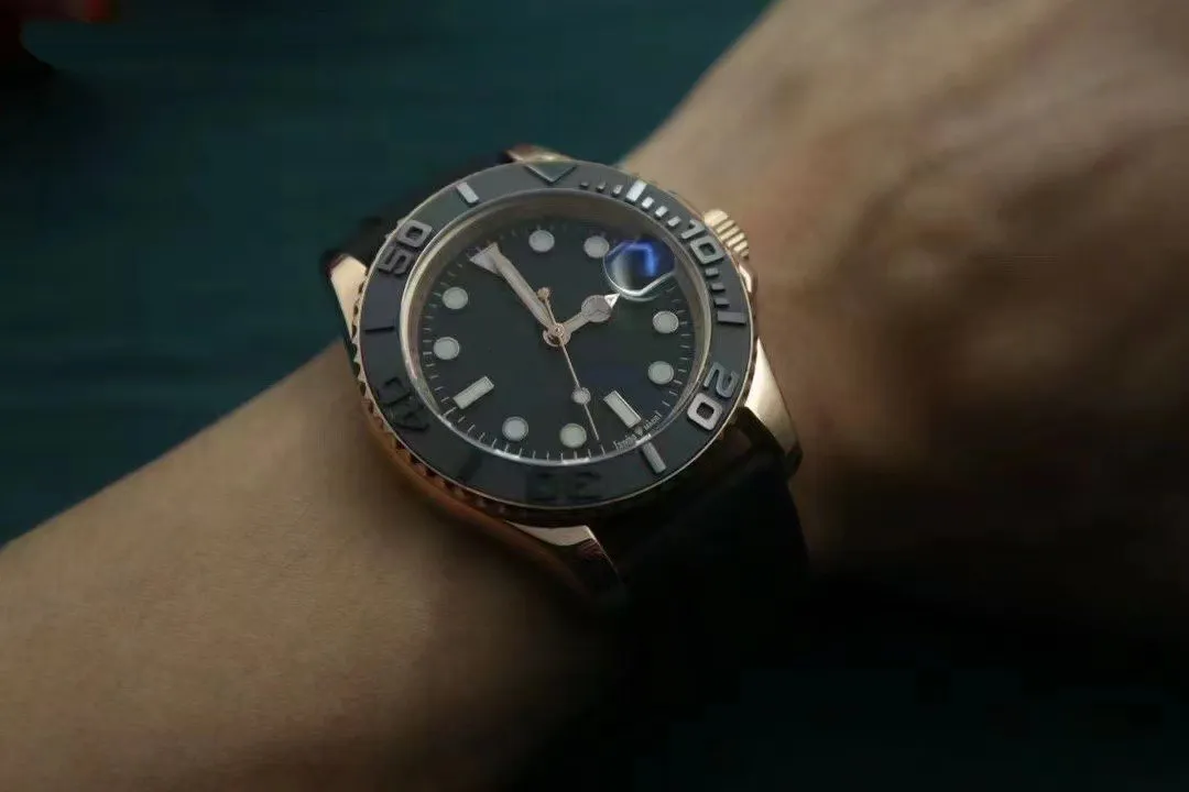 Мужские часы в деловом стиле, 40 мм, серый циферблат, автоматические механические, из твердого стекла, классическая модель, складная застежка, наручные часы 170277K