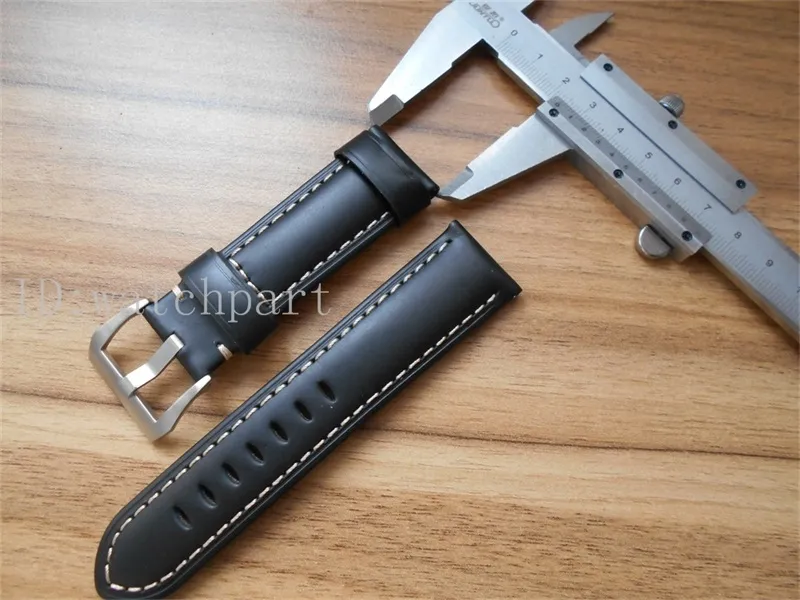 Toppkvalitet 24mm Watch Band äkta läderklockor med pin Buckle Fit Pam de Luxe Watches Croc Black Browe Blue Watches2656