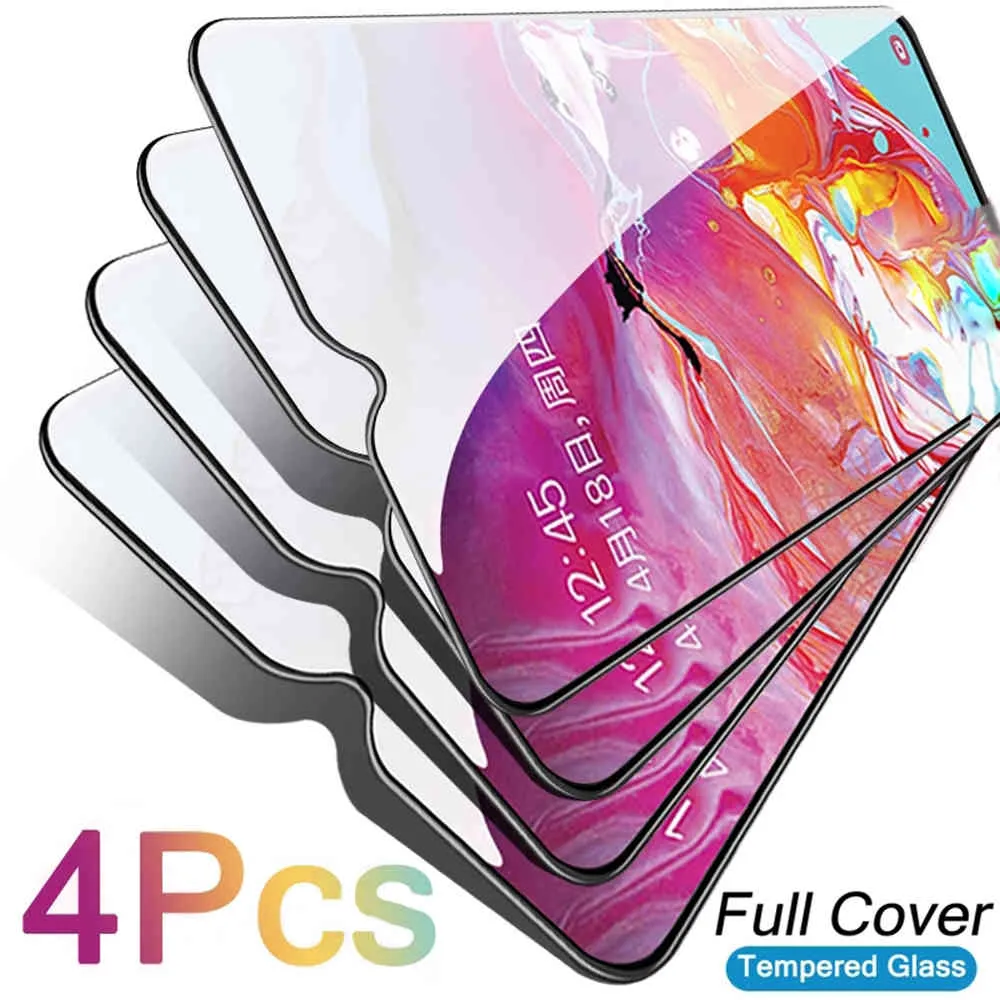 Protecteur d'écran, 4 pièces, en verre trempé, pour Samsung Galaxy A51 A50 A12 A40 A11 A20e A30s A71 A31 A21s A52 A72 A32