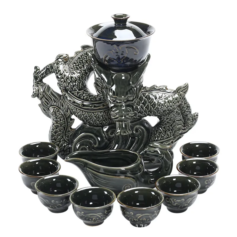 Conjunto de chá semiautomático China Dragon Cerimônia de panela de cerâmica doméstica para fabricação de cerveja preguiçosa Kung Fu 259c