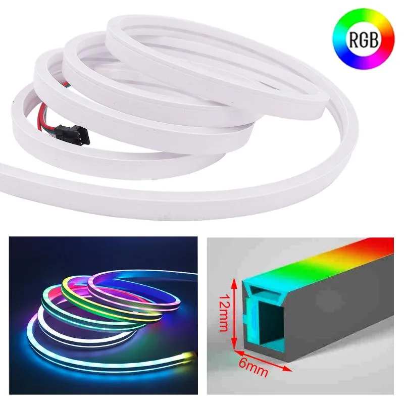 Bandes WS2812B RGB Neon Strip Light DC5V extérieur étanche flexible dimmable 5V USB LED bande couleur de rêve 1 2 3 4 5m236q