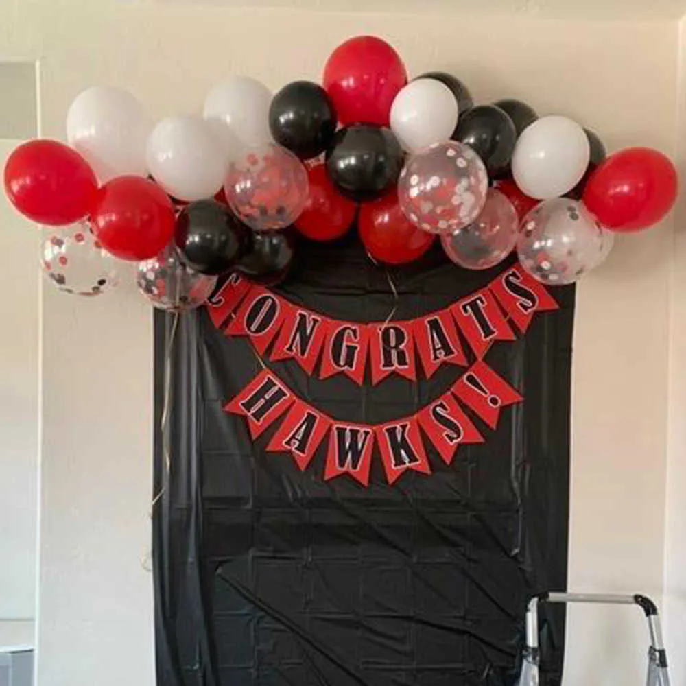 LOT Circus Ballons d'anniversaire Arch Garland Kit Black Blanc Blanc Balloons Confetti Ballons d'anniversaire Décoration de fête Y09296494120