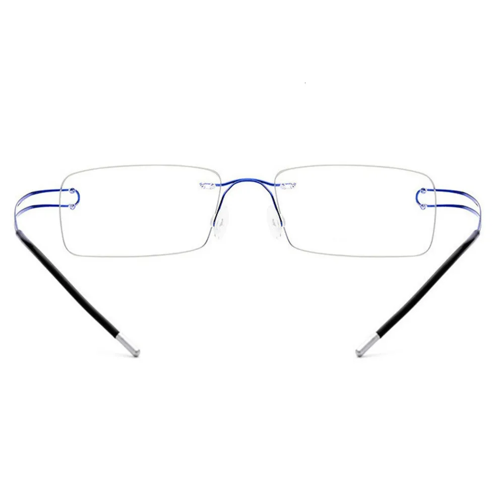 Miyop Kadınlar İçin Çerçeveler Cam Ultra Hafif ve Süper Elastik Titanyum Alaşım Gözlük Çerçeve Çift Çizgi Kare Rimls Optik Lens S1591056