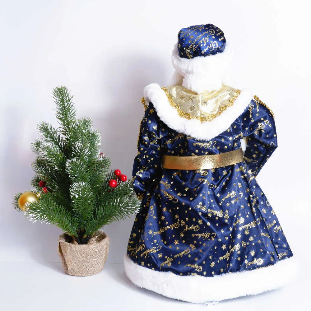 35 cm 50 cm Santa Claus Snow Maiden Candy Bucket Storage Bag Doll Jul Decoration Figures Gifts År 2022 Ornament Dekor 211026104425