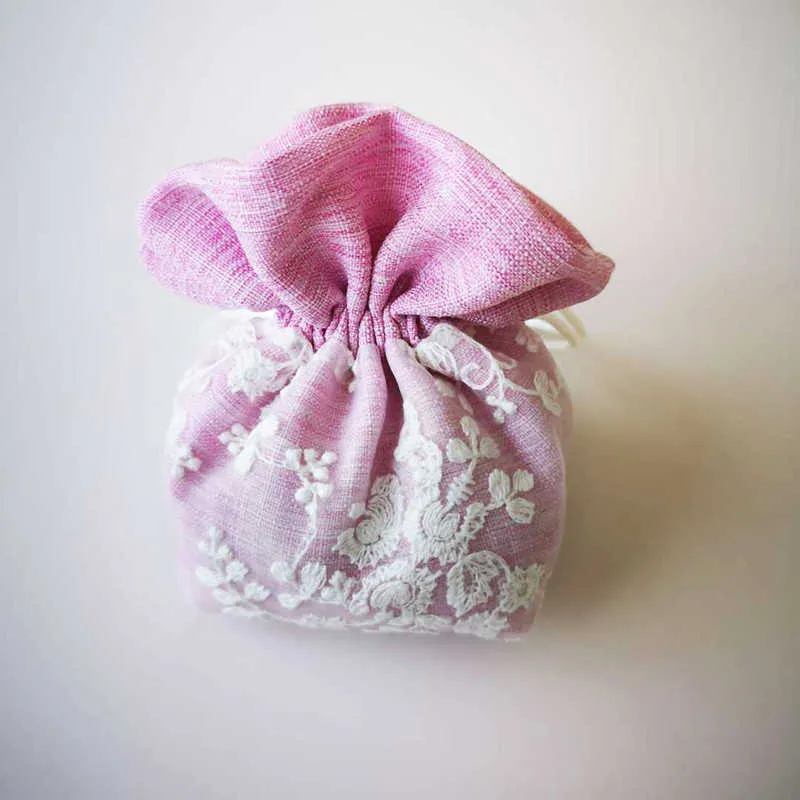 emballage sacs-cadeaux sac cadeau en tissu de haute qualité épaissi cordon bonbons dragées pour mariage artisanat paquets boîte à fleurs 210724