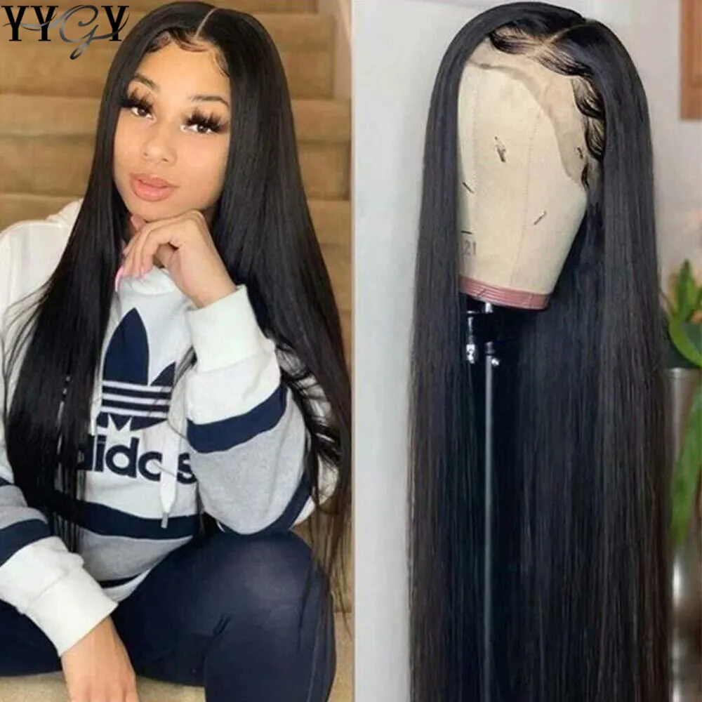 HD Transparent Front Menschliche Perücken PrePlucked Für Frauen Peruanische Gerade 13x4 Spitze Frontal Perücke Mit Baby Haar Remy