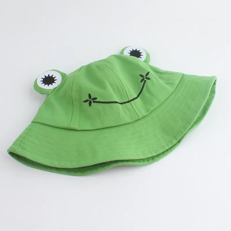Установленная шляпа Parentkid Cartoon лягушка ковша шляпа панама рыбалка милая лягушка Homme Femme Bob Chapeau Outdoor Sun Fisherman H8065402