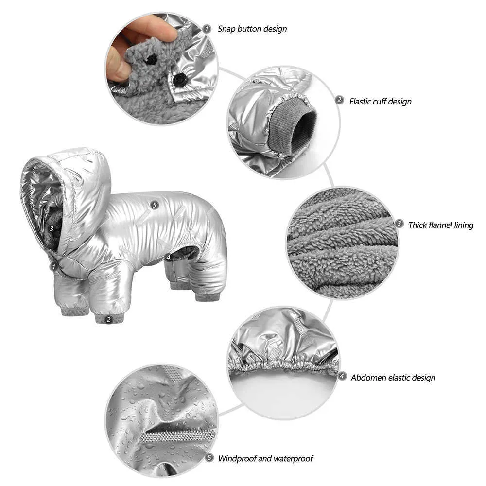 سميكة دافئة الكلب الملابس الشتاء للماء جرو معطف الأزياء الكلب سترة بذلة للكلاب المتوسطة الصغيرة تشيهواهوا يوركني الزي 211007
