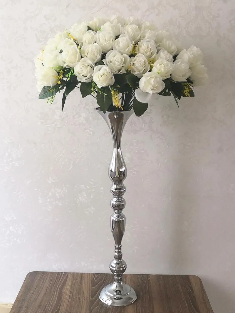 Kerzenhalter 60 cm 24 Metall Kerzenständer Blumenvase Tischdekoration Event Rack Boden Straße führen Hochzeit Decor254Z