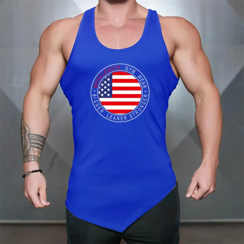 Muscleguys Hombres Tank Top Gimnasios Entrenamiento Fitness Culturismo Camisa sin mangas Ropa de algodón masculino Casual Singlet Chaleco Undershirt 210421