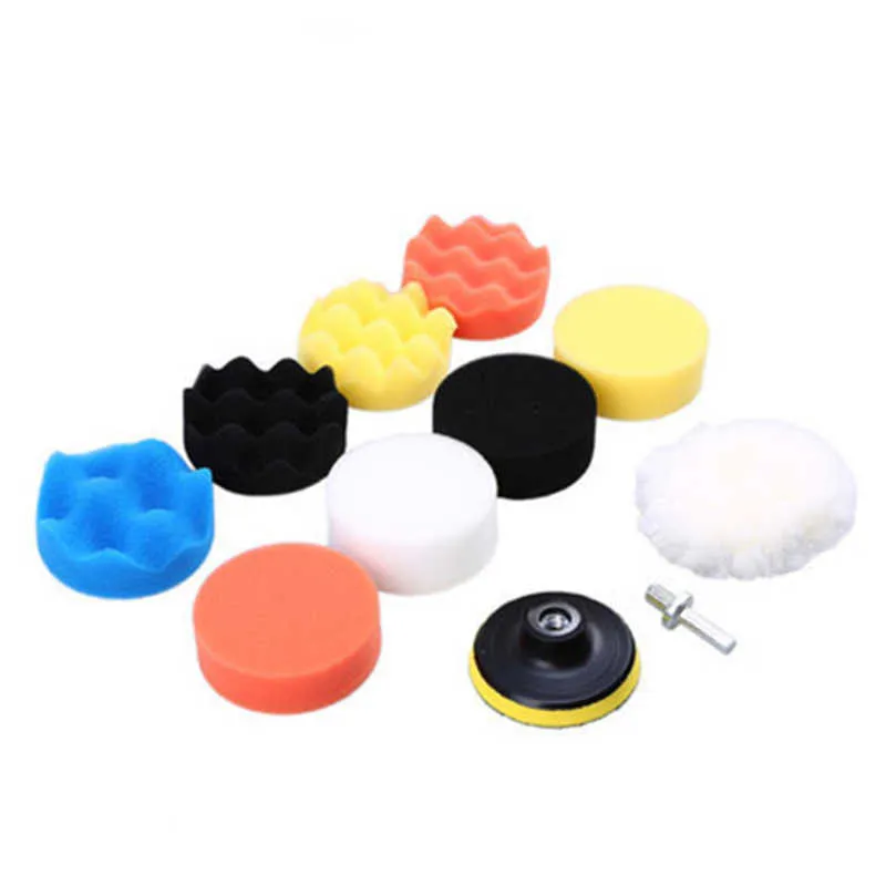 3inch Car Polishing Disc Self-Adhesive Buffing Waxing Sponge Wool Wheel Polishing Pad For Car Polisher Drill Adapter