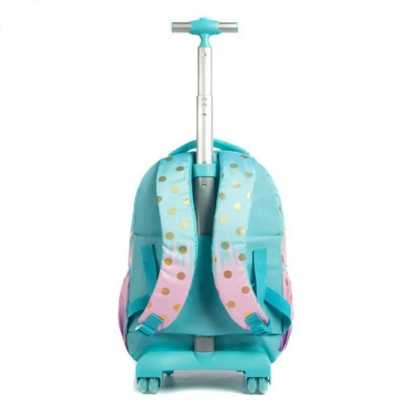 Okul çantaları çocuklar Rolling Sırt çantası çanta kızlar için tekerlekli schootrolley tekerlekleri çocuklar seyahat bagaj arabası242m