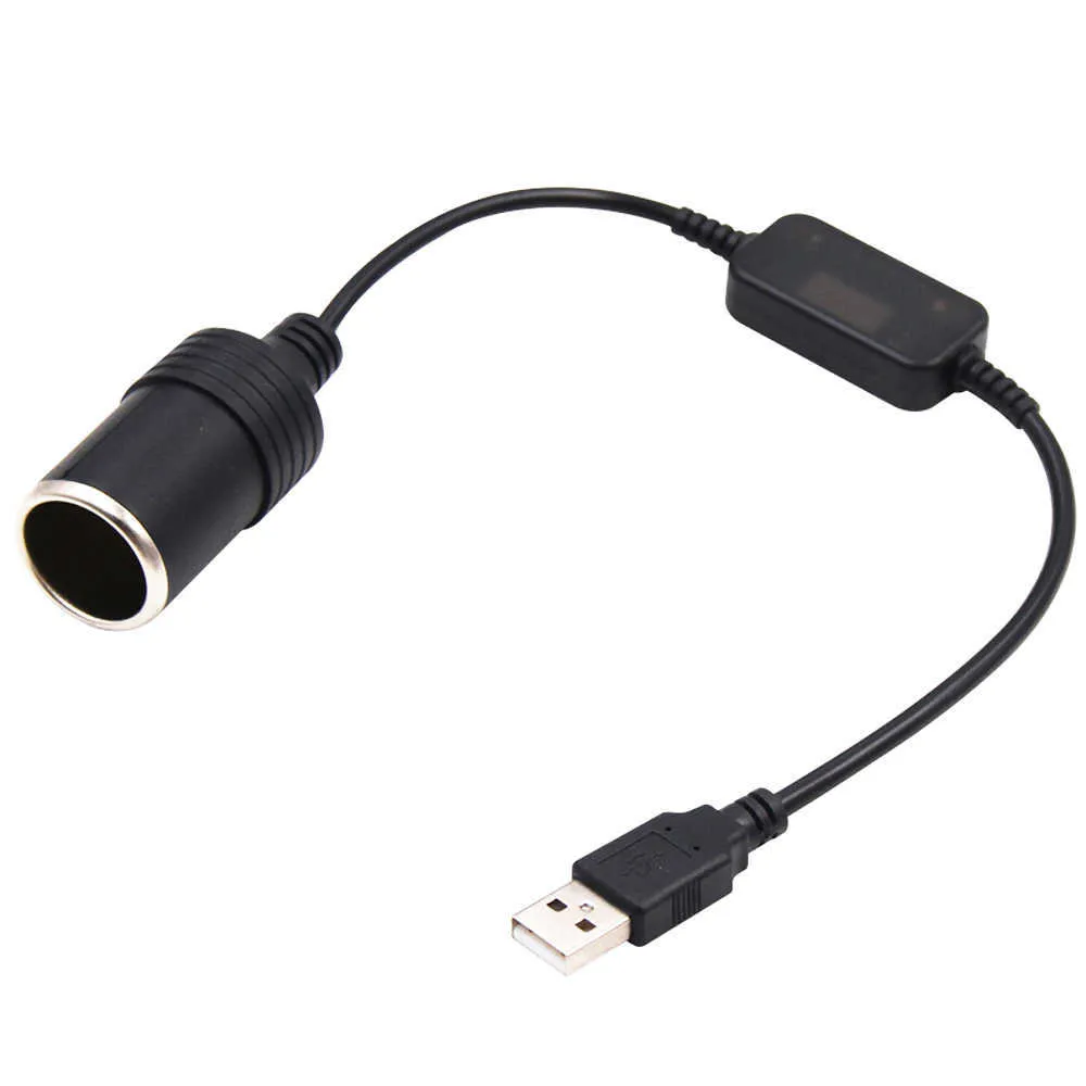 Araba Çakmak Soket USB 5 V 12 V Dönüştürücü Adaptörü Kablolu Kontrol Fiş Konnektör Oto İç Aksesuarları