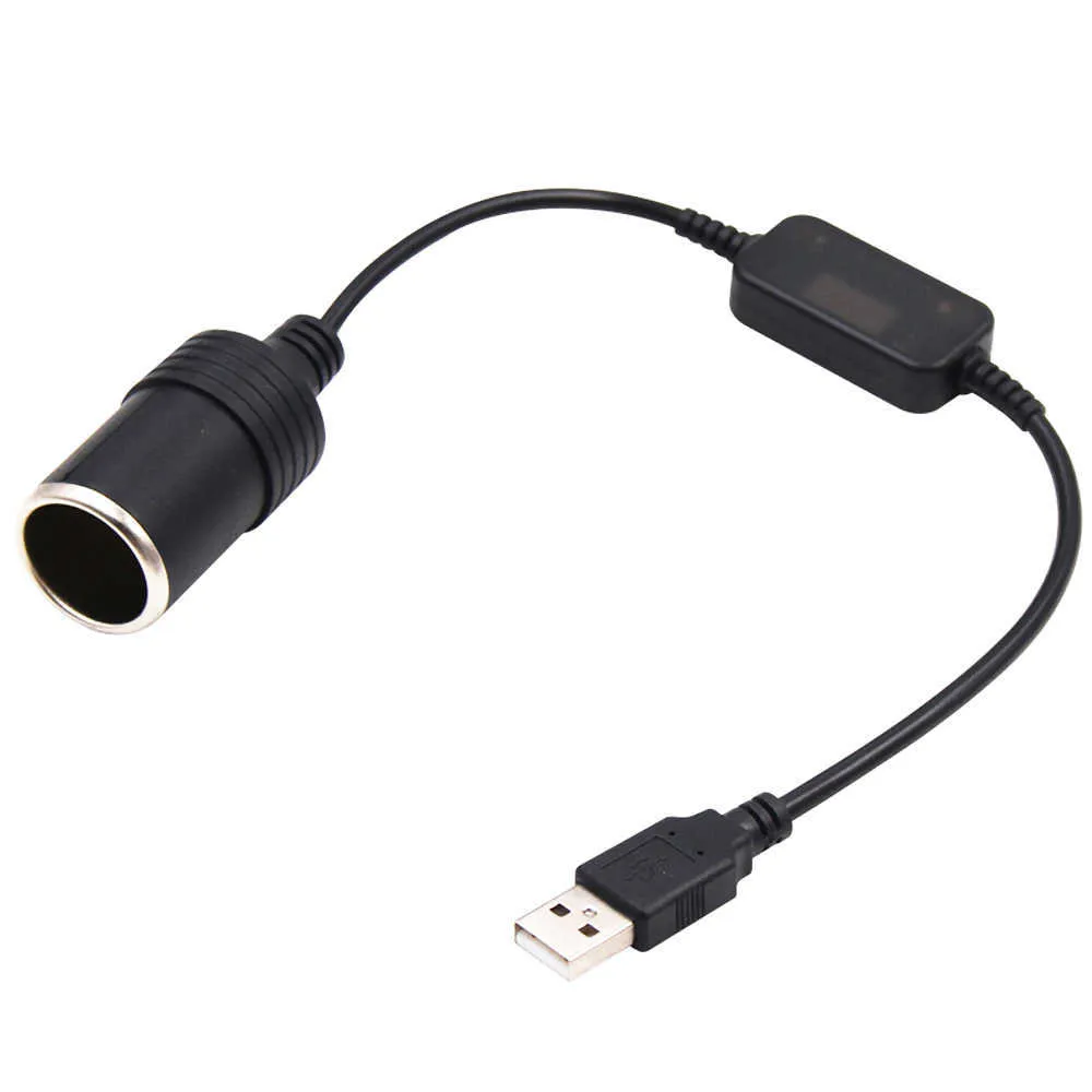 Car Cigarette Lighter Socket USB 5V To 12V Converter Adapter Wired Controller Plug Connector Auto Interior Accessories