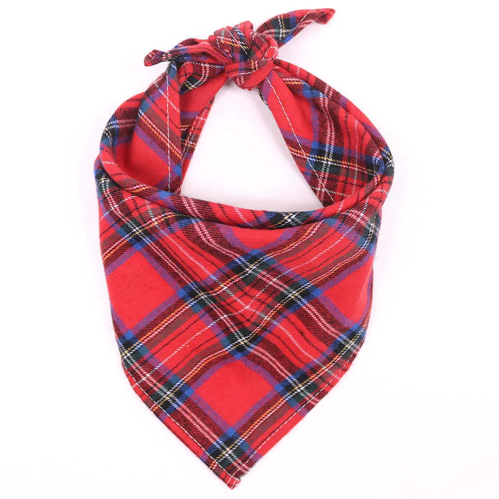 Vêtements pour chiens Chiens Bandanas Cadeau d'anniversaire Lavable Vert Noir Bleu Rouge Carré Plaid Impression Bavoir Foulard Écharpe pour Petit à Grand Chien Chat