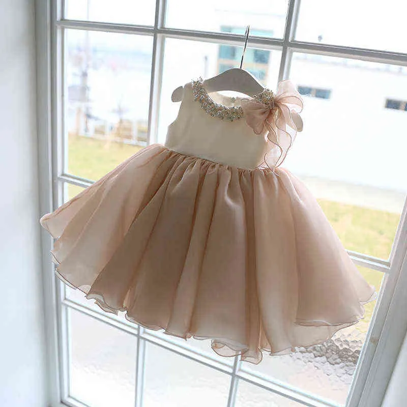 Filles Robe D'anniversaire De Mariage Princesse Enfants Robes Pour Fille Tutu Perle Adolescent Enfant En Bas Âge Bébé Baptême Baptême Robe De Bal G1129