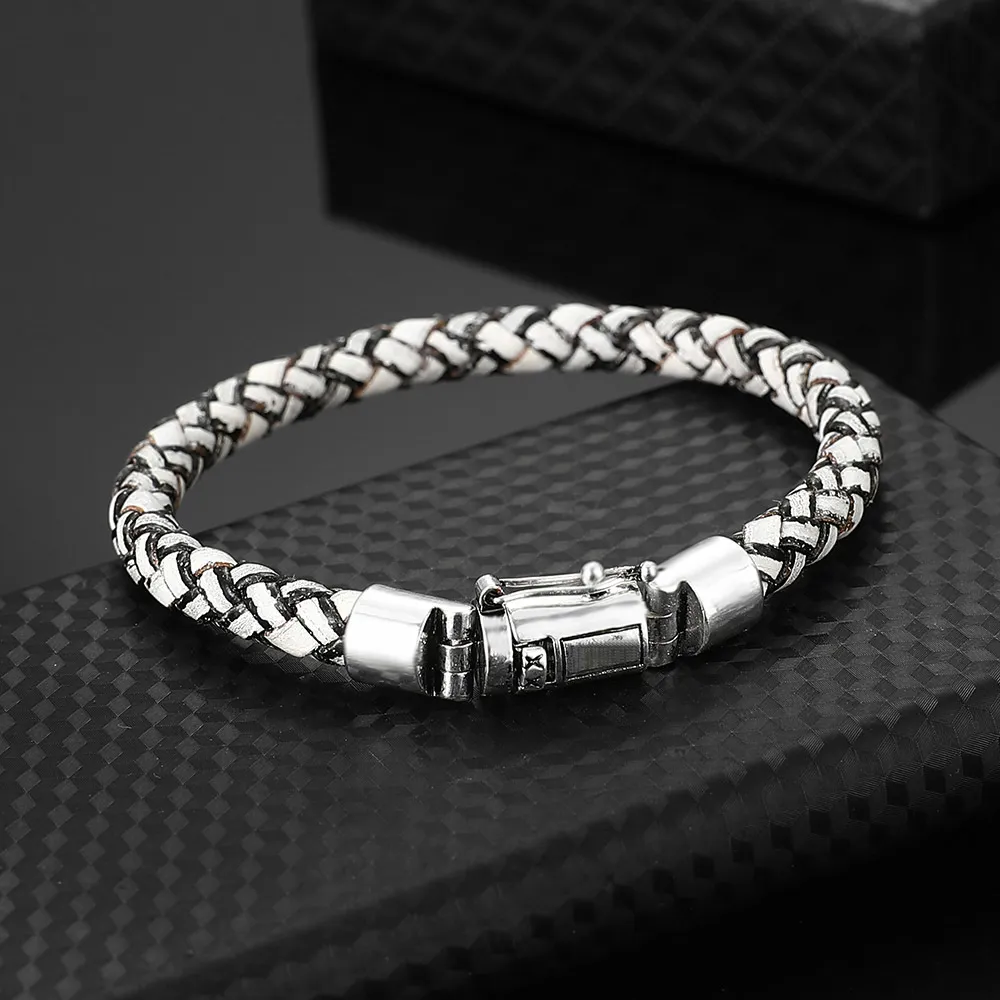 Women Man Buddha 2019 Fashion Chain Genuine Leather Bracelet Men Vintage Male Braid Jewelry Drop