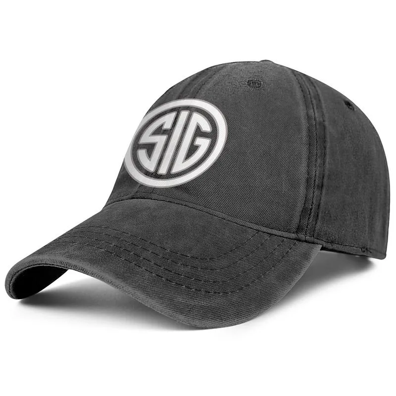 Elegante segno SIG Sauer logo Berretto da baseball unisex in denim Vuoto Cappelli personalizzati loghi Logo vintage American SAUER Camouflage nero o271w