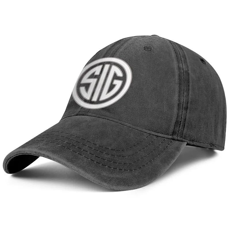 Stijlvolle teken SIG Sauer logo Unisex Denim Baseball Cap leeg gepersonaliseerde hoeden logo's Logo vintage Amerikaanse SAUER zwarte camouflage o309M