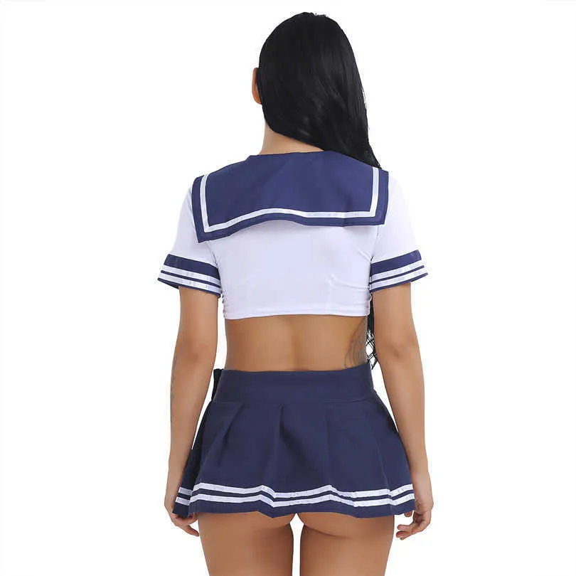 Donne Erotic Cosplay Lingerie Giochi di ruolo Costumi Gonna sexy School Girl Costume Adulti Crossdresser Sailor Uniforms Y0913