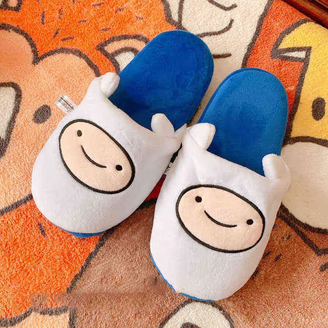 Leuke indoor slippers avontuur tijd liefhebbers zachte meisje pluche schoenen huis voor kinderen geschenken H1115