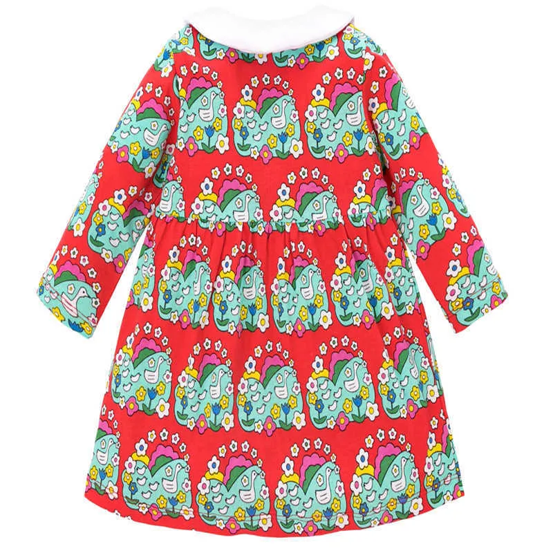 Metri di salto Arcobaleno Vestito da principessa ragazze l'autunno Spirng Vestiti in cotone bambini Cartoon Cute Children 210529