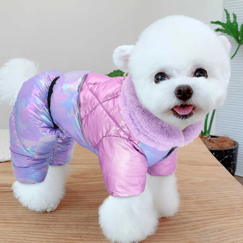 Tjocka kläder för små stora hundar vinter varmt husdjur valp hundrock Vattentät hundjacka Jumpsuit chihuahua yorkie bulldog outfit 211013