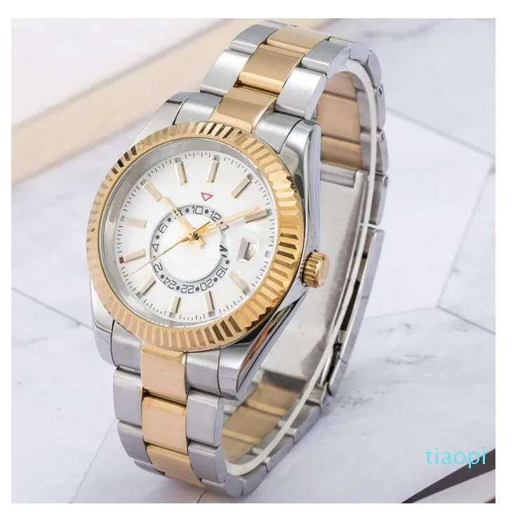 Montre heren automatische mechanische horloges 42 mm volledig roestvrijstalen zwemhorloges saffier lichtgevende alendar horloge Orologio193F