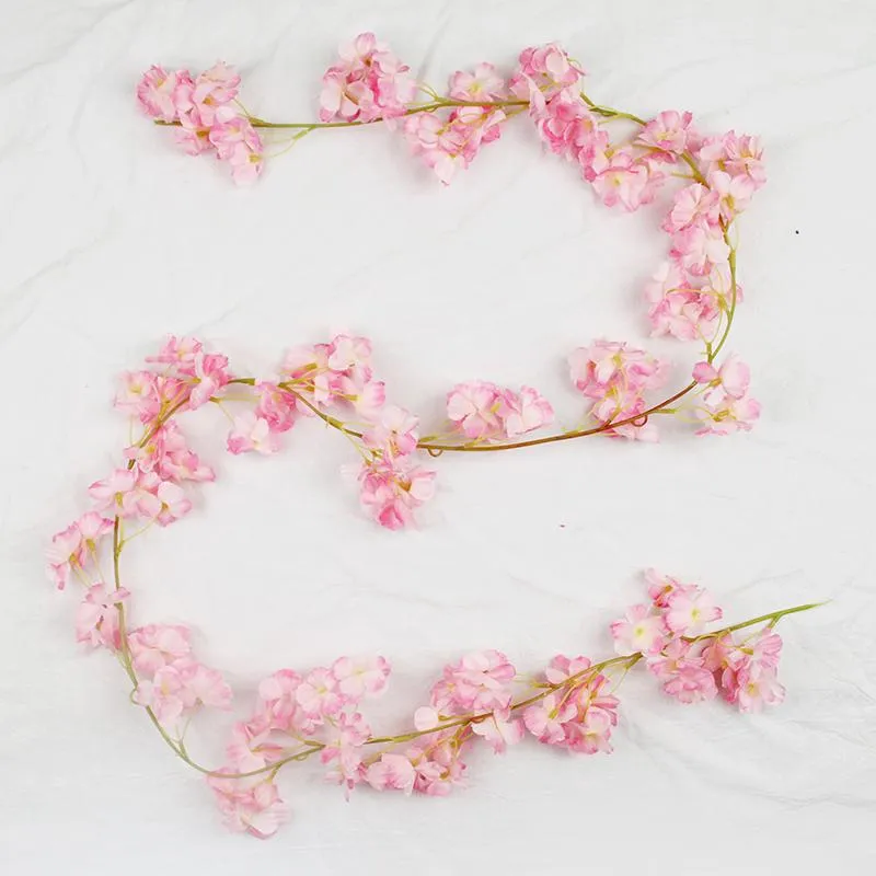 70 1 8m人工桜の花を吊っているつる絹の花ガーランド偽の植物葉のための葉ロットDEC2164