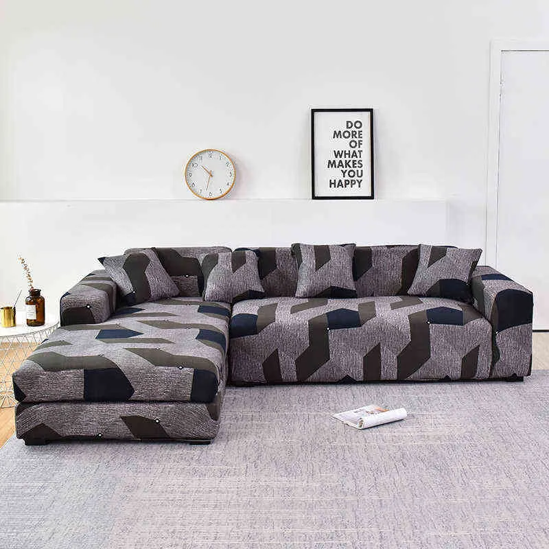 L-vormige behoeften Order 2 stuks Sofa Cover Snipcovers Elasticiteit Sofa Handdoek Fauteuils Cover voor hoekbank Bescherm meubels 211102