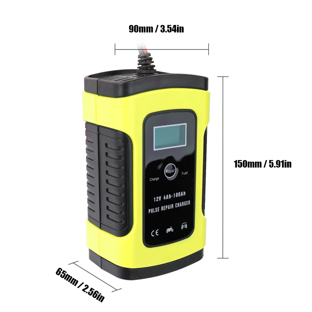 New Car Full Automatic Battery Charger Digital 12V/24V 8A LCD Display Power Pulse Repair Chargers Wet Dry Lead Acid Battery-chargers
