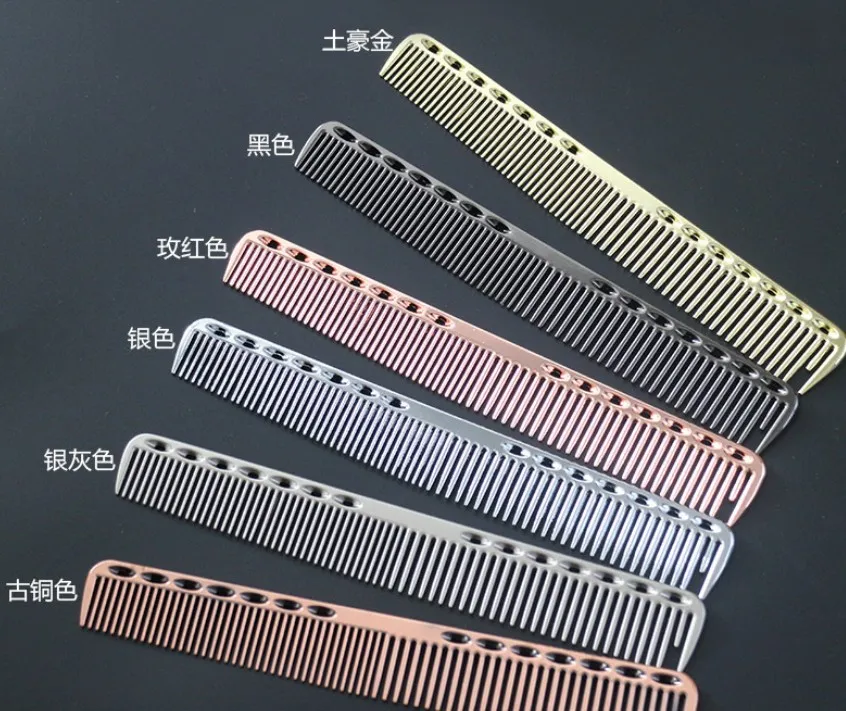 Durable Space Aluminum Hairdressing Cut Comb Anti Static Haircut Comb for Salon Barber Hair Beauty Tool297u