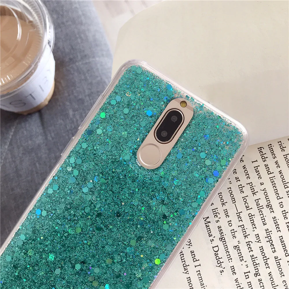 Bling Glitter Silicone Téléphone Cas Pour Huawei P20 Pro P30 Lite Mate 10 20 X P10 Plus P Smart 2019 30 Paillettes Couvre Fundas Hoesje