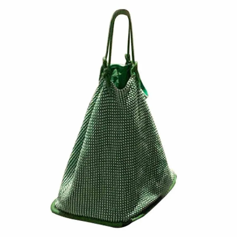 Evening Bags Fashion Oversize Tote For Women Leather Knitting Handbags Large Shopper Bag Woven Green Shoulder Luxury Designer 2021270g