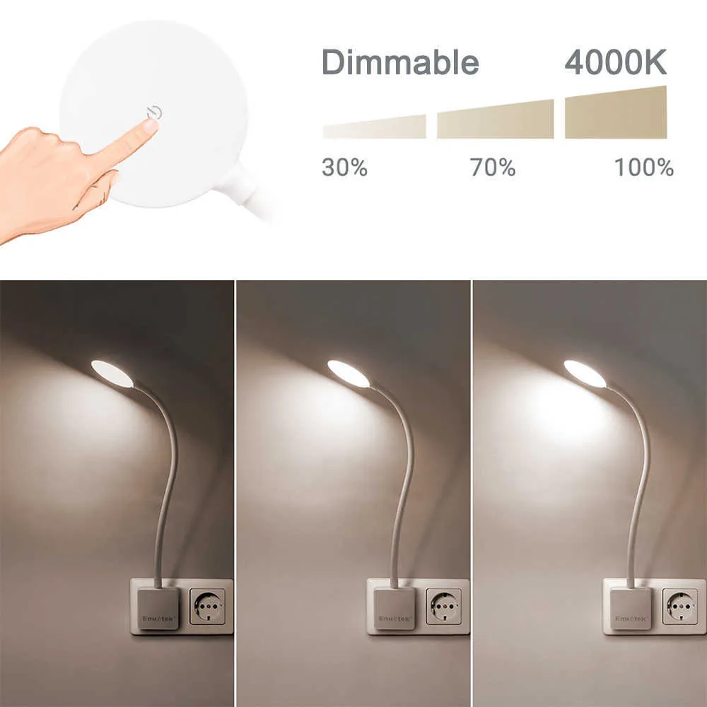 Dimmable Plug In LED Applique Murale Bras Oscillant Chevet Veilleuse 4W Éclairage Blanc Neutre 4000K Version Non Télécommandée 210724