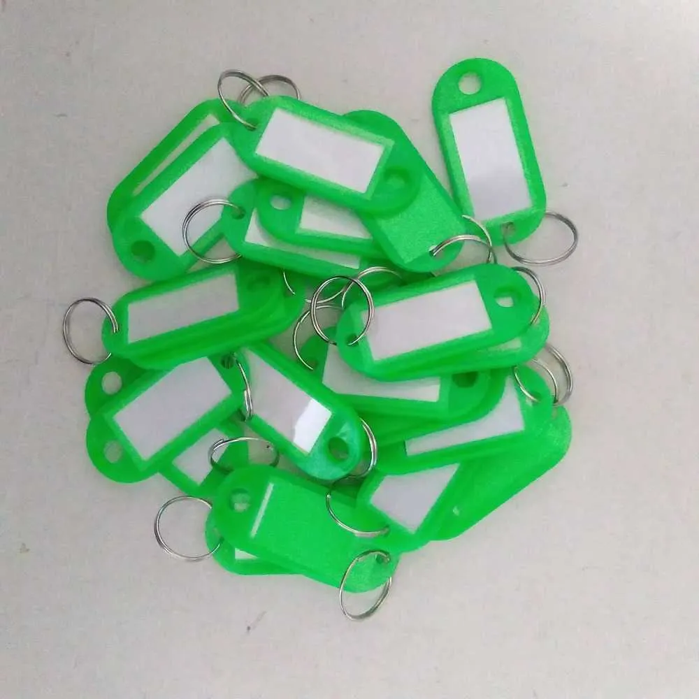 / plastique clé d'identifiant étiquettes d'étiquettes de clés de clés de porte-clés de porte-clés de 2 couleurs DIY Image cadre rouge rose vert bleu jaune H0915