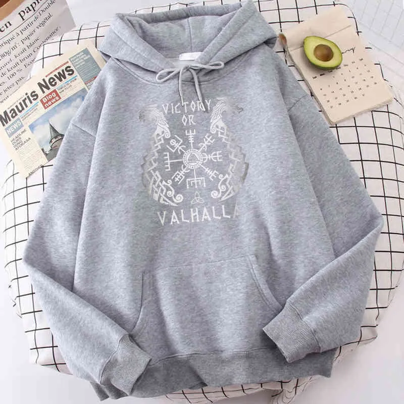 2021 Losse Comfortabele Mannen Hoodies Movie Vikings Legend Valhalla Print Tops Dikke Mode Mannelijke Hoody ExtraS-Coldproof Hooded H1218