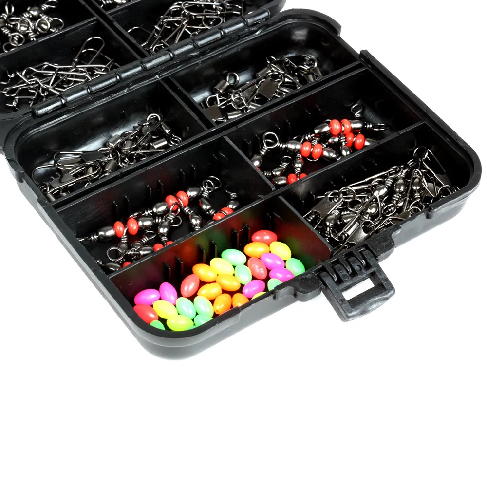 box fishing accessories equipment kit with tackle box snaps ball bearing triple swivel connector fishing set saltwater fres5636961