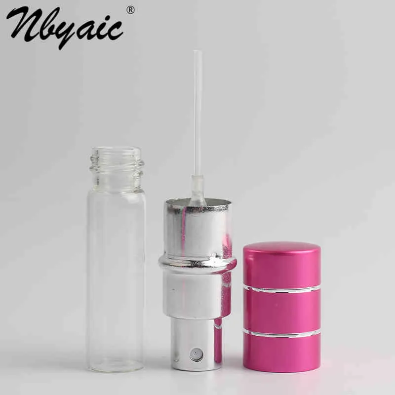 NBYAIAIC Perfume Sub-бутылка 10 мл Яркий серебристый полосатый круглый алюминиевый оболочкой бутылка стеклянный лайнер спрей бутылка пустая бутылка