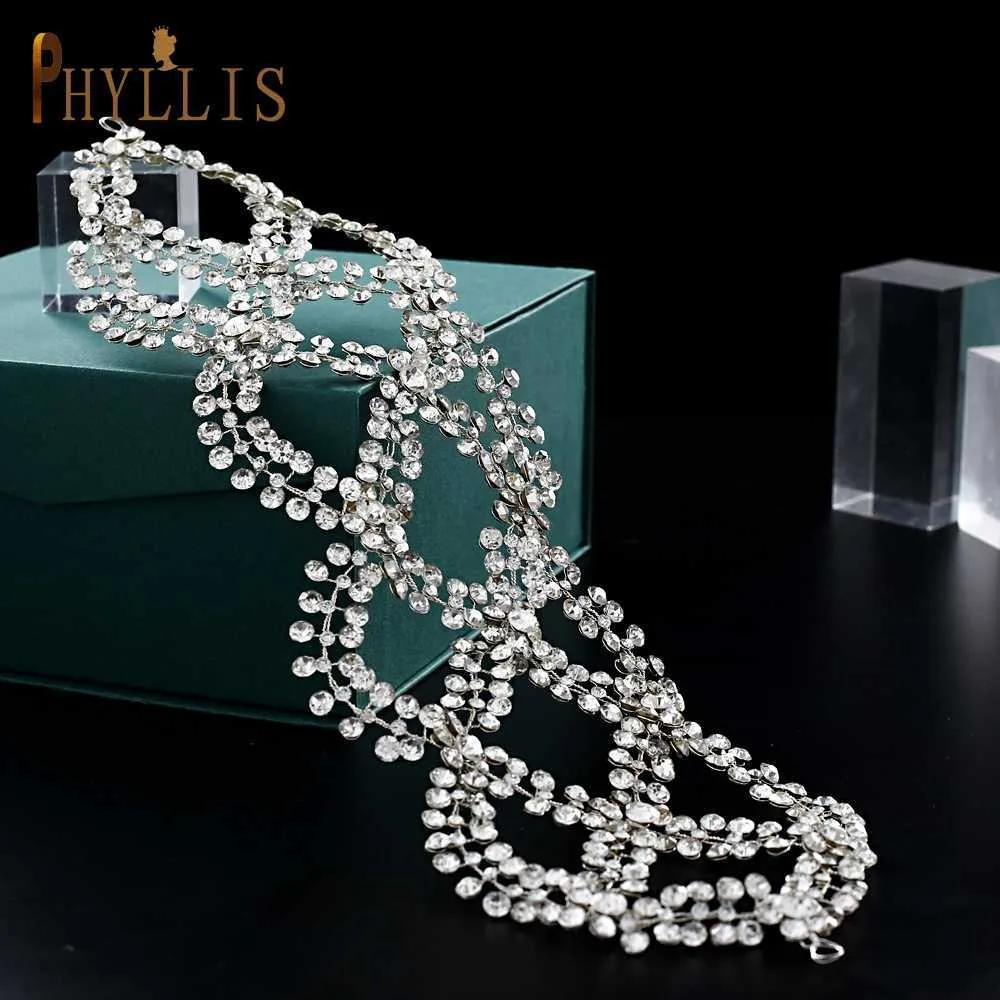 Phyllis AS243 Rhinestone Kryształowy Opaska Ślubna Bridal Tiaras Biżuteria Ślubna Akcesoria do włosów Hurtownie Prom Kobiety Headpiece X0726