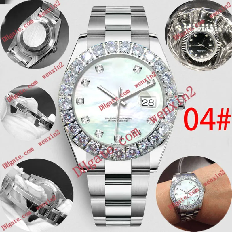 énormes diamants stéréoscopiques hommes regardent cadran pétoncles Mechanica automatique 43mm acier de haute qualité natation sport étanche style Cla326J